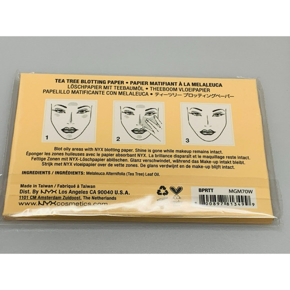 Set of 3 NYX Tea Tree Blotting Paper, 100 Sheets per pack - Picture 4 of 4